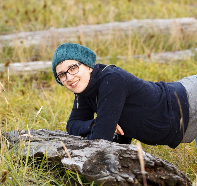 Meet Catherine! She's an Arachnologist, and is searching for spiders... Photo by Sean McCann