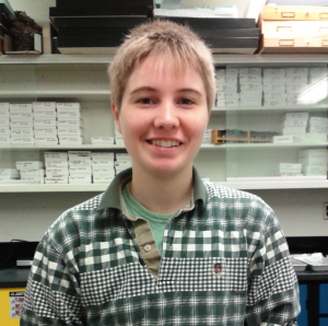 Shaun, in the lab, thinking about food-webs. 