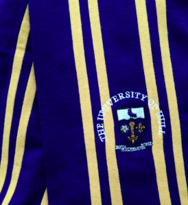My souvenir from Univ. Hull - a wool scarf.  It'll remind me of pedagogy and that's a good thing.