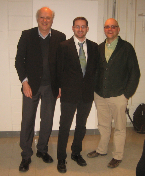 Charles Vincent (l), Raphaël (c) and me (r), just after the Defence (17 March 2014)