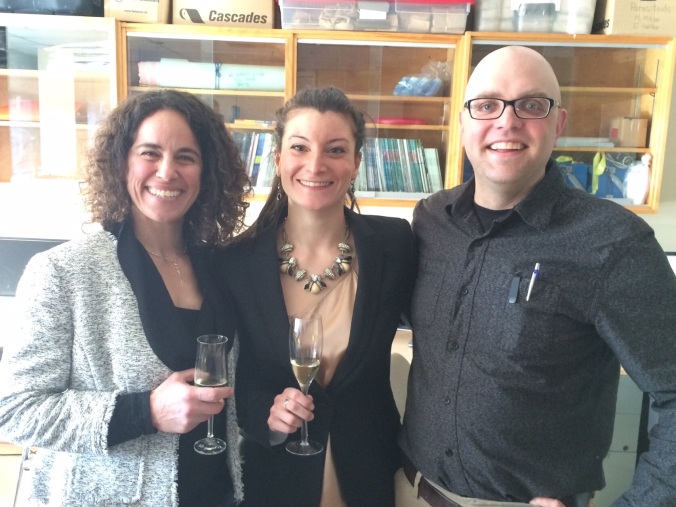 Dorothy Maguire (middle) successfully defended her PhD on 27 