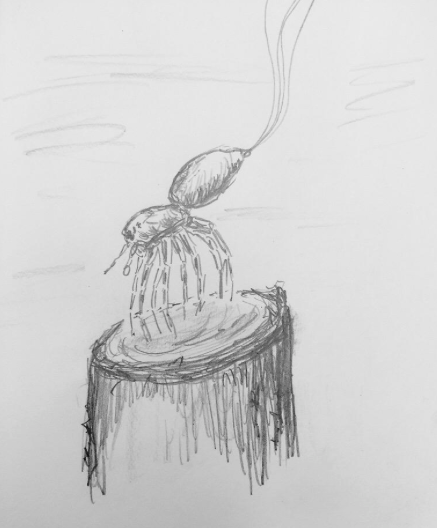 A quick sketch of what it looks like when a spider "takes off" by ballooning. 