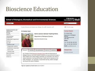 Bioscience Education
 