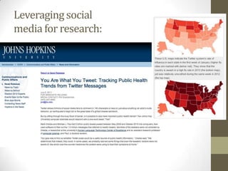 Leveraging social
media for research:
 